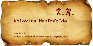 Kolovits Manfréda névjegykártya